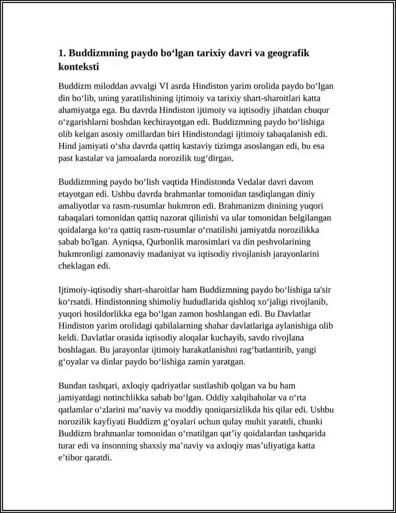 BUDDIZM DINI VA UNING PAYDO BOʻLISHIDA IJTIMOIY TARIXIY SHART SHAROITLARI 3