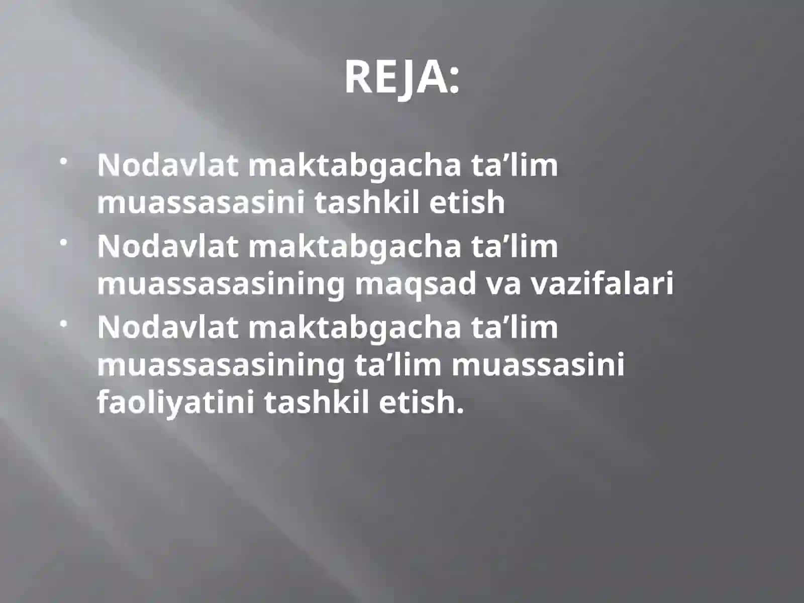 Davlatga qarashli bo'lmagan maktabgacha ta'lim tashkilotining tashkiletilishi 3