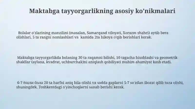 Maktabga Tayyorgarlik Xaritasi 3