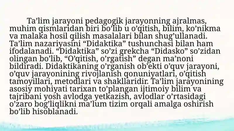 Didaktika haqida umumiy tushuncha 3