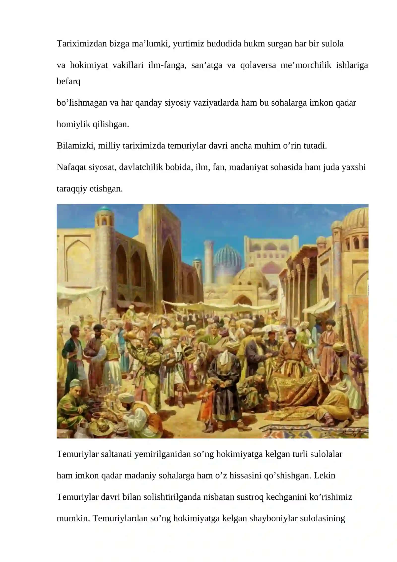O’zbekiston tarixi fanidan REFERATI 3