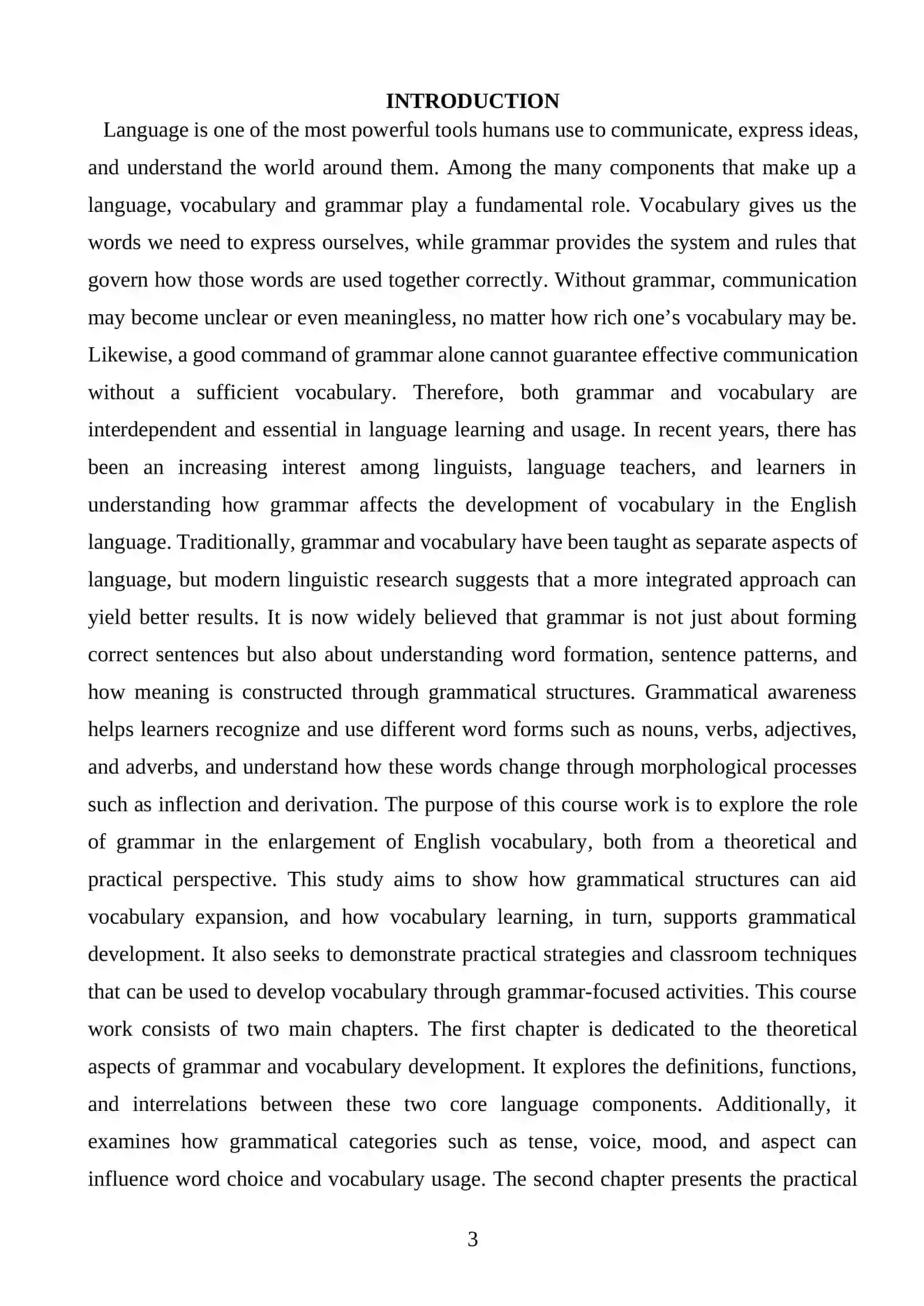 THEORETICAL FOUNDATIONS OF GRAMMAR AND VOCABULARY DEVELOPMENT 3
