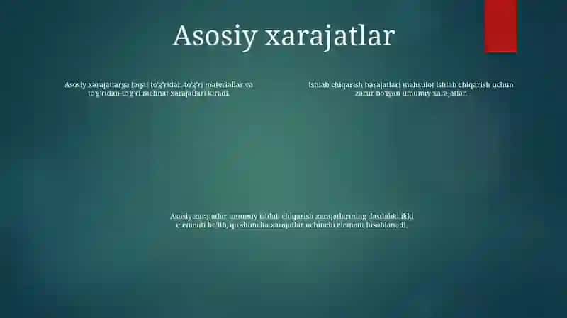 Ishlab Chiqarish Harajatlari 3