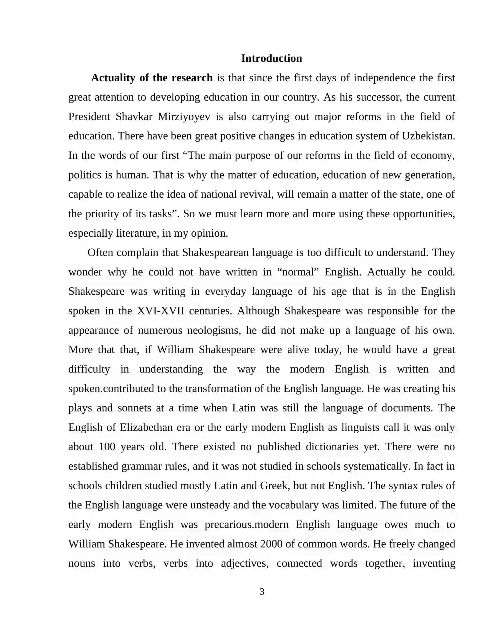 Course Work: Myth and History in the poems of Shakespeare 3