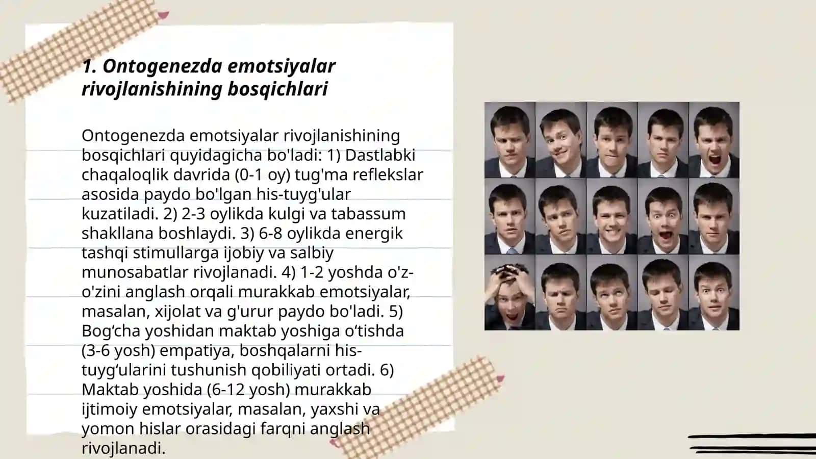 Ontogenezda emotsiyalar va hissiyotlar rivojlanishining umumiy qonuniyatlari 3