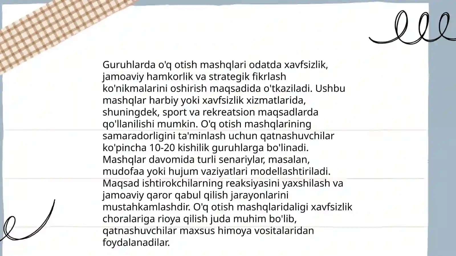 Guruhlarda o'q otish mashiqlarini tashkillashtirish 3