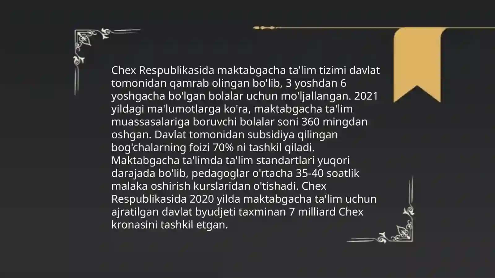 Chex Respublikasining ta'lim tizimi haqida 3