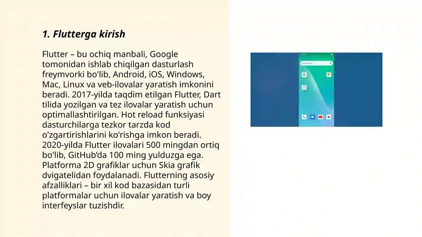 Flutter: Android Studioda tõlaqonli mobil ilovalar yaratish 3