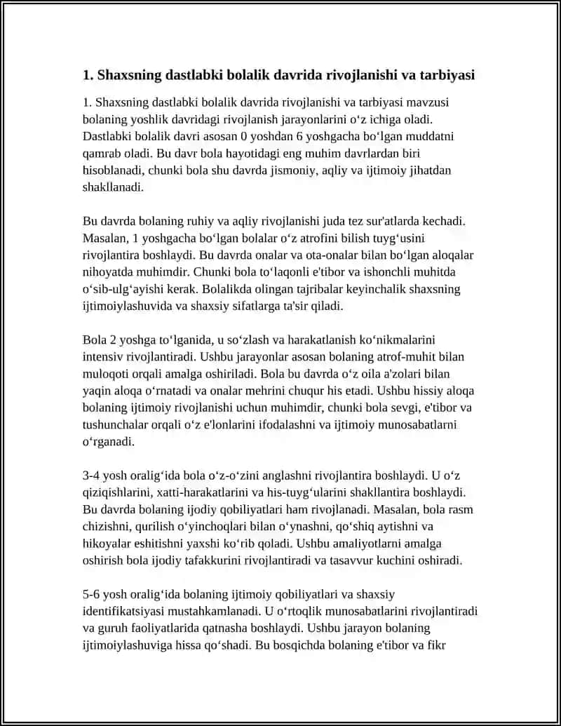 SHAXSNING RIVOJLANISHI TARBIYASI VA IJTIMOIYLASHUVI 3