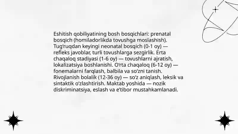 Eshitish qobiliyatini rivojlantirish taraqqiyoti 3