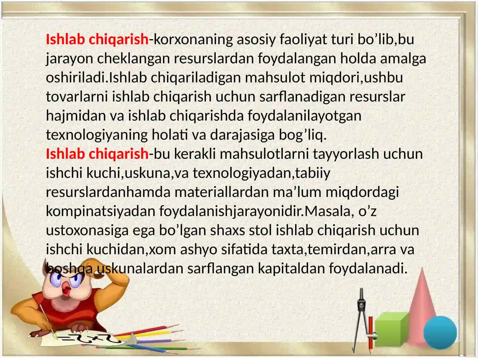 Ishlabchiqarish va texnologiya 3