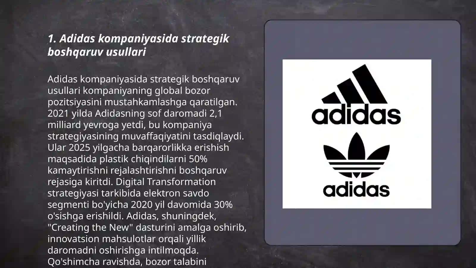 Adidas kompaniyasida zamonaviy boshqaruv usullari 3