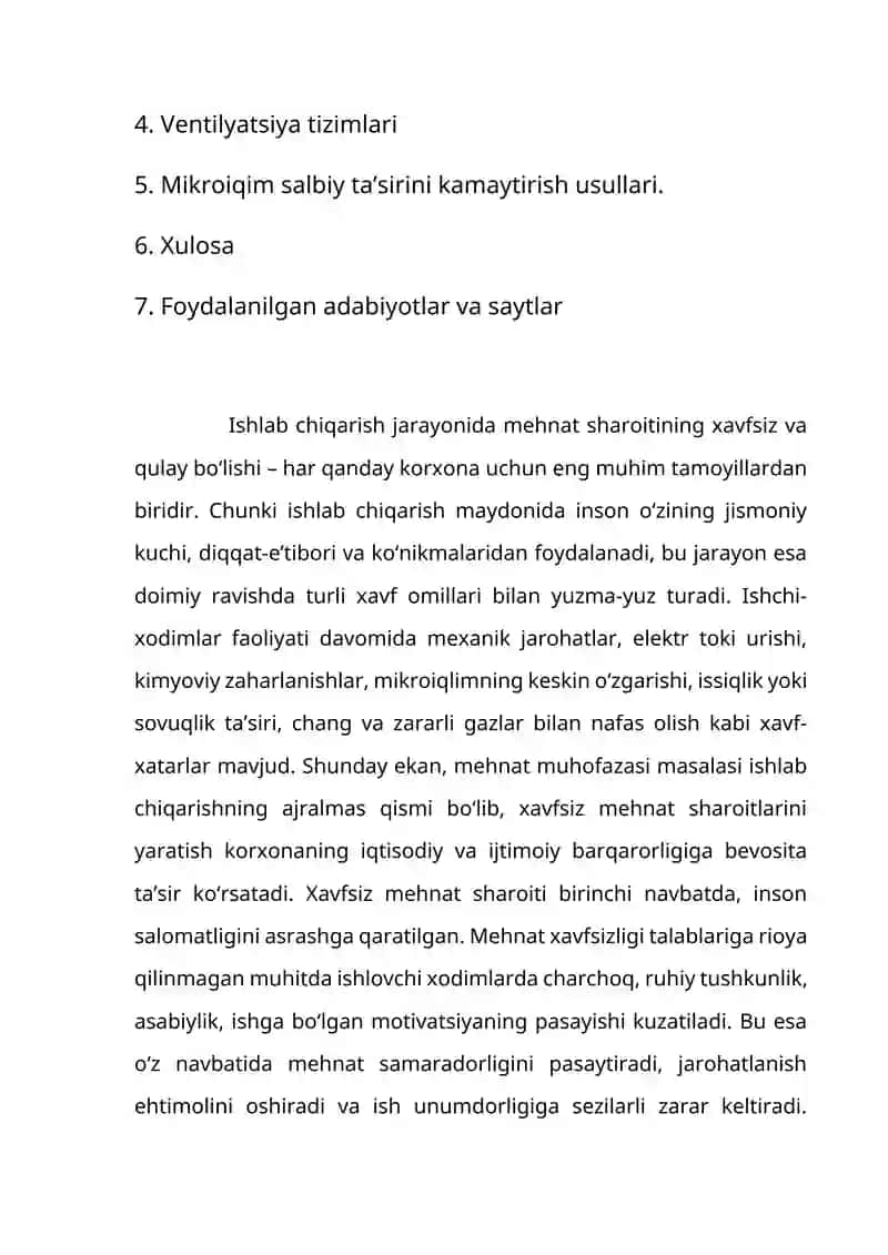 Ishlab chiqarish mikroiqlimining inson salomatligiga salbiy ta’siri va ventilyatsiya tizimlari samaradorligi 3