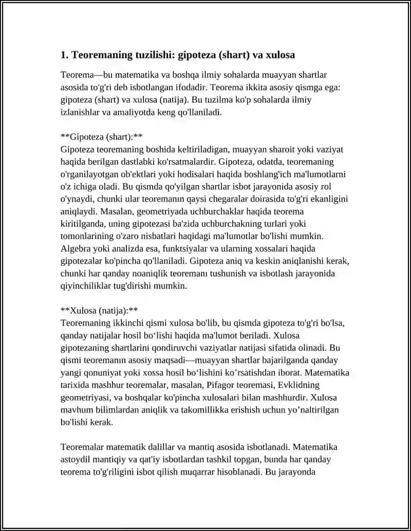 TEOREMANING TUZILISHI VA TURLARI 3