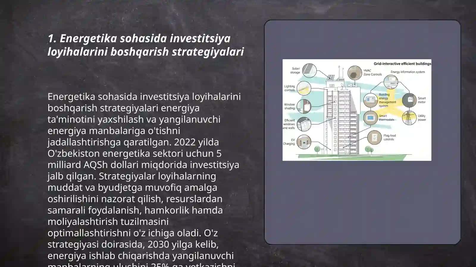 Energetika sohasida investitsiya loyihalarini boshqarish strategiyalari 3