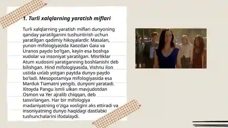 Turli xalqlarning yaratish miflari 3