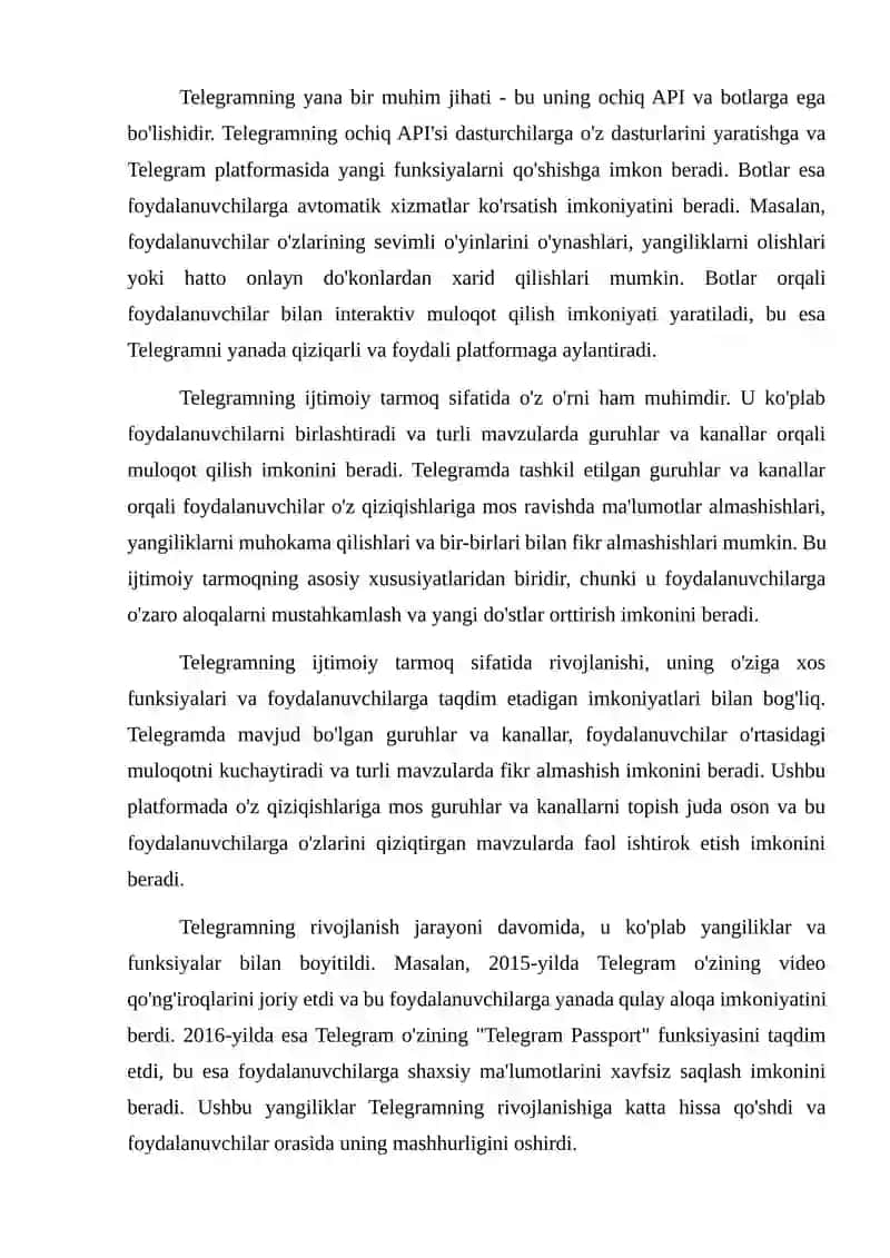 Telegram messenjer ijtimoiy tarmog'i va undan maqsadli foydalanish 3