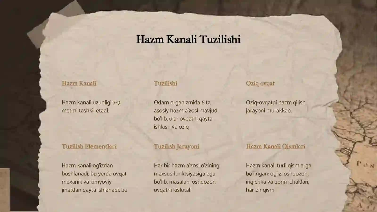 HAZM KANALI VA HAZM A'ZOLARINI TUZIKISHI 3