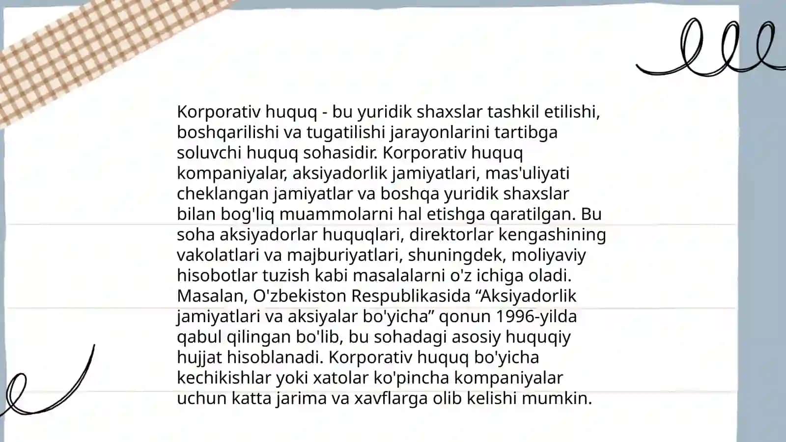 Korporativ huquq tushunchasi va uning belgilari 3