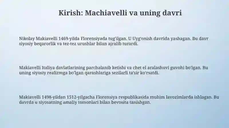 Makiavellining Xukmdor asari buyicha taqdimot 3