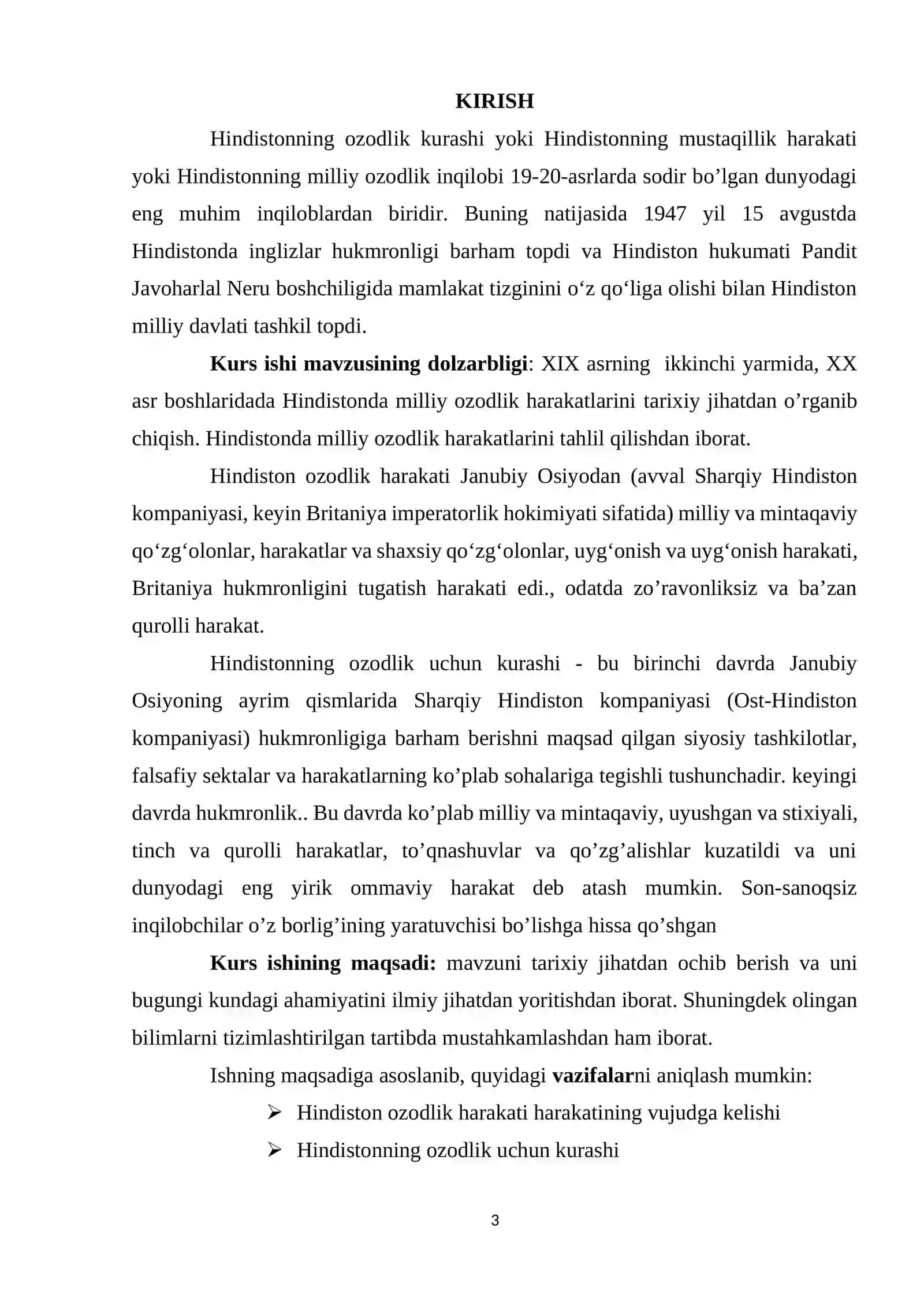 XIX ASRNING IKKINCHI YARMIDA, XX ASR BOSHLARIDADA HINDISTONDA MILLIY OZODLIK HARAKATI 3