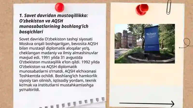 O‘zbekiston va AQSH munosabatlarining rivojlanishi 3