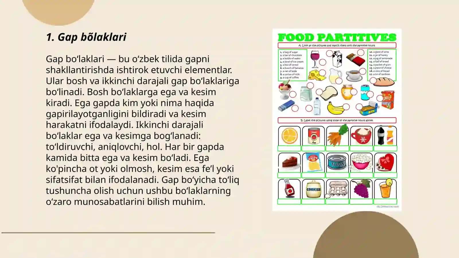 Gap bõlaklari va sanalmaydigan birliklar 3