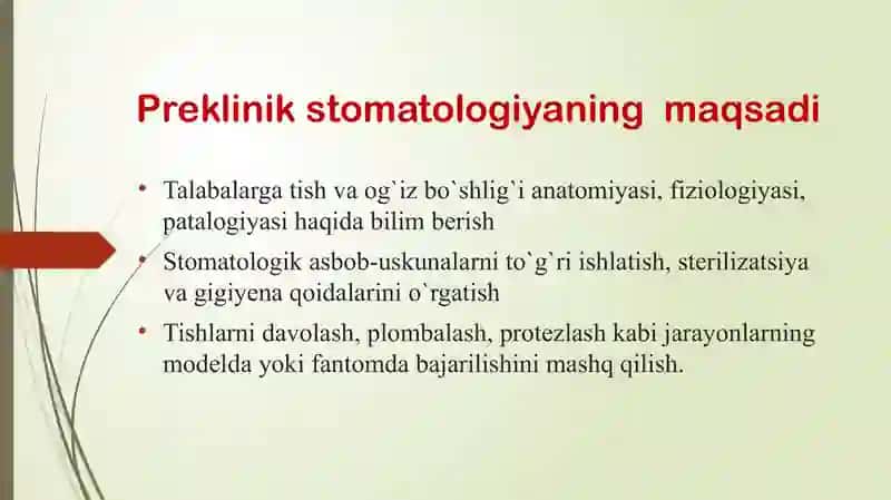 prezintatsiya "Preklinik stomatologiya" 3