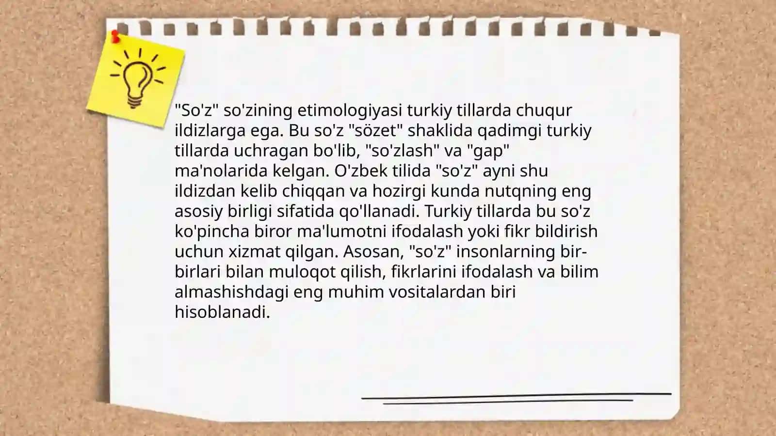 "So'z latofati" asaridagi so'zlarning asl kelib chiqishiga urg'u bergan holda taqdimot tayyorlash 3