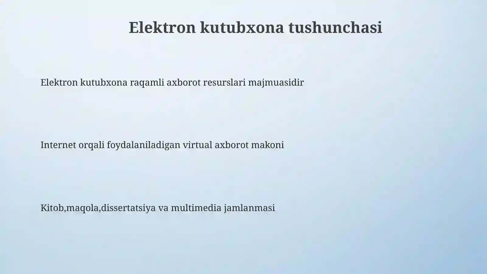 Elektron kutubxona deganda nimani tushunasiz 3