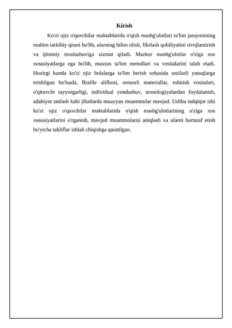 Braille alifbosi va sensorli materiallar: O'qish jarayonining asosiy vositalari 3