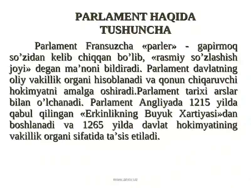 Parlamentning tizimi 3