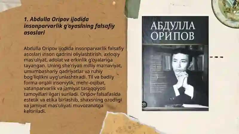 Abdulla Oripov ijodida insonparvarlik g'oyalari va poetik talqin 3