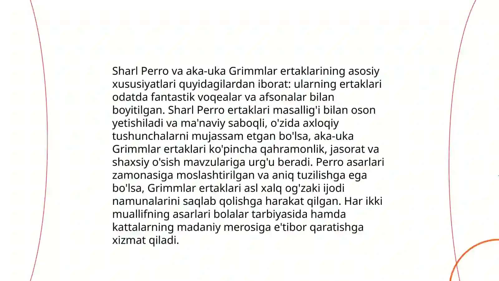 Sharl Perro va aka-uka Grimmlar ertaklarining asosiy xususiyatlari 3