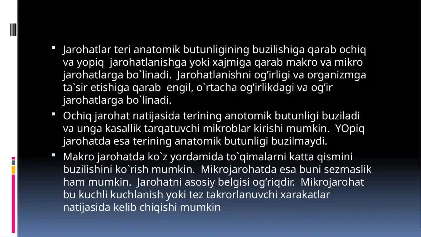 Yopiq jarohatlarni oldini olish 3