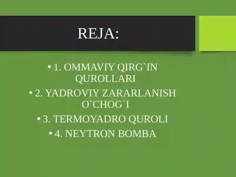 OMMAVIY QIRG’IN QUROLLARINING TASNIFI 3