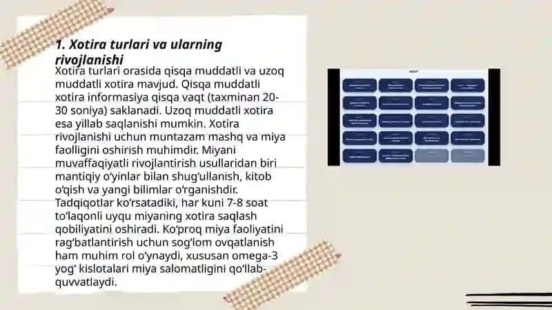 Xotiraning rivojlanishi. Va buzilishi 3