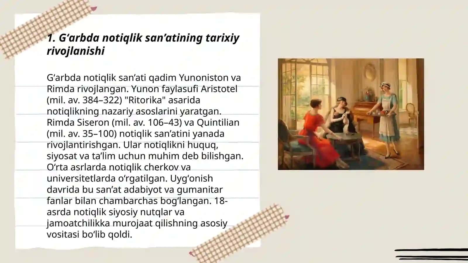 Gʻarbda akademik va ijtimoiy-siyosiy notiqlik 3