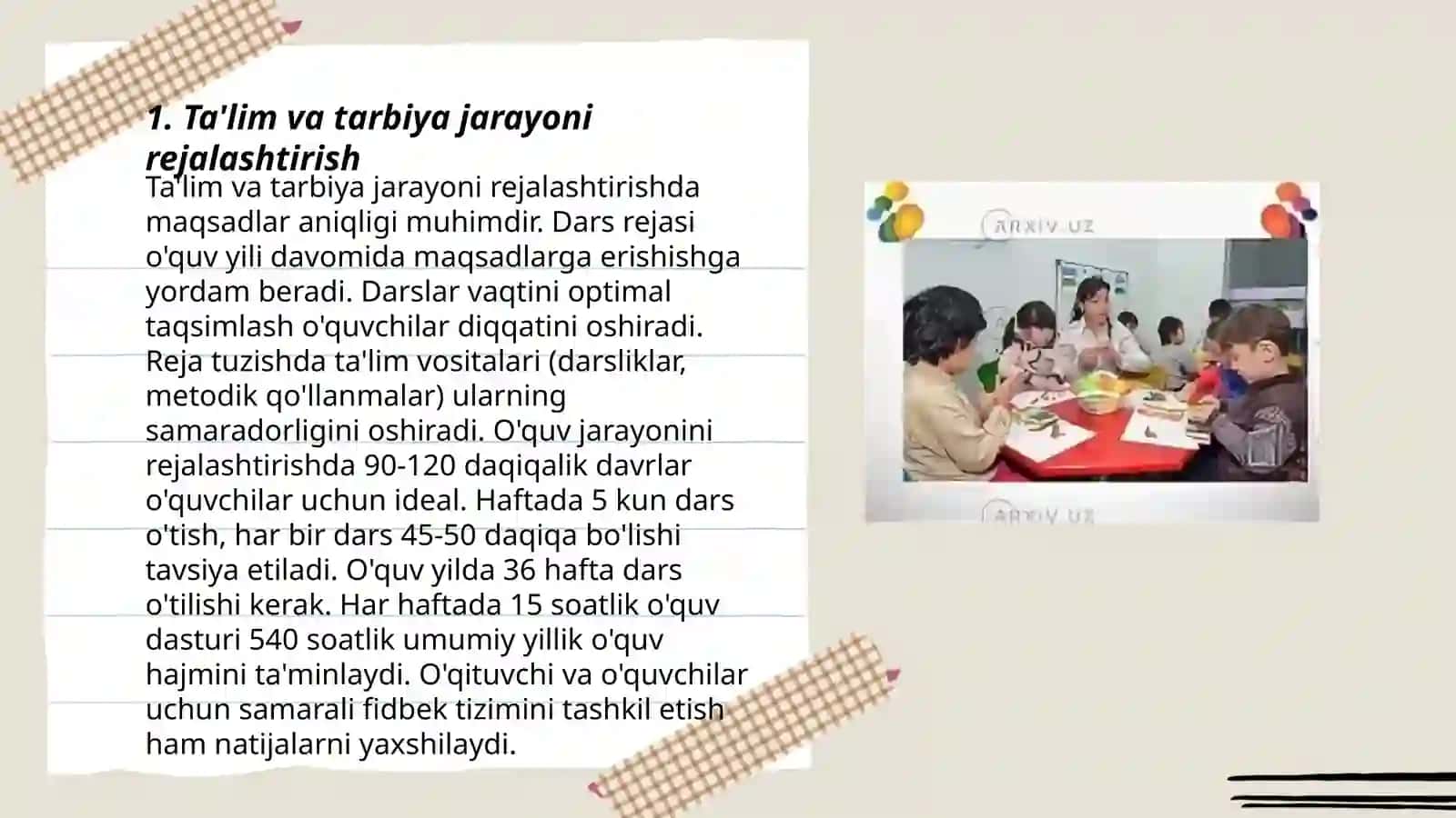 Rejalashtirish va hisobga olish 3