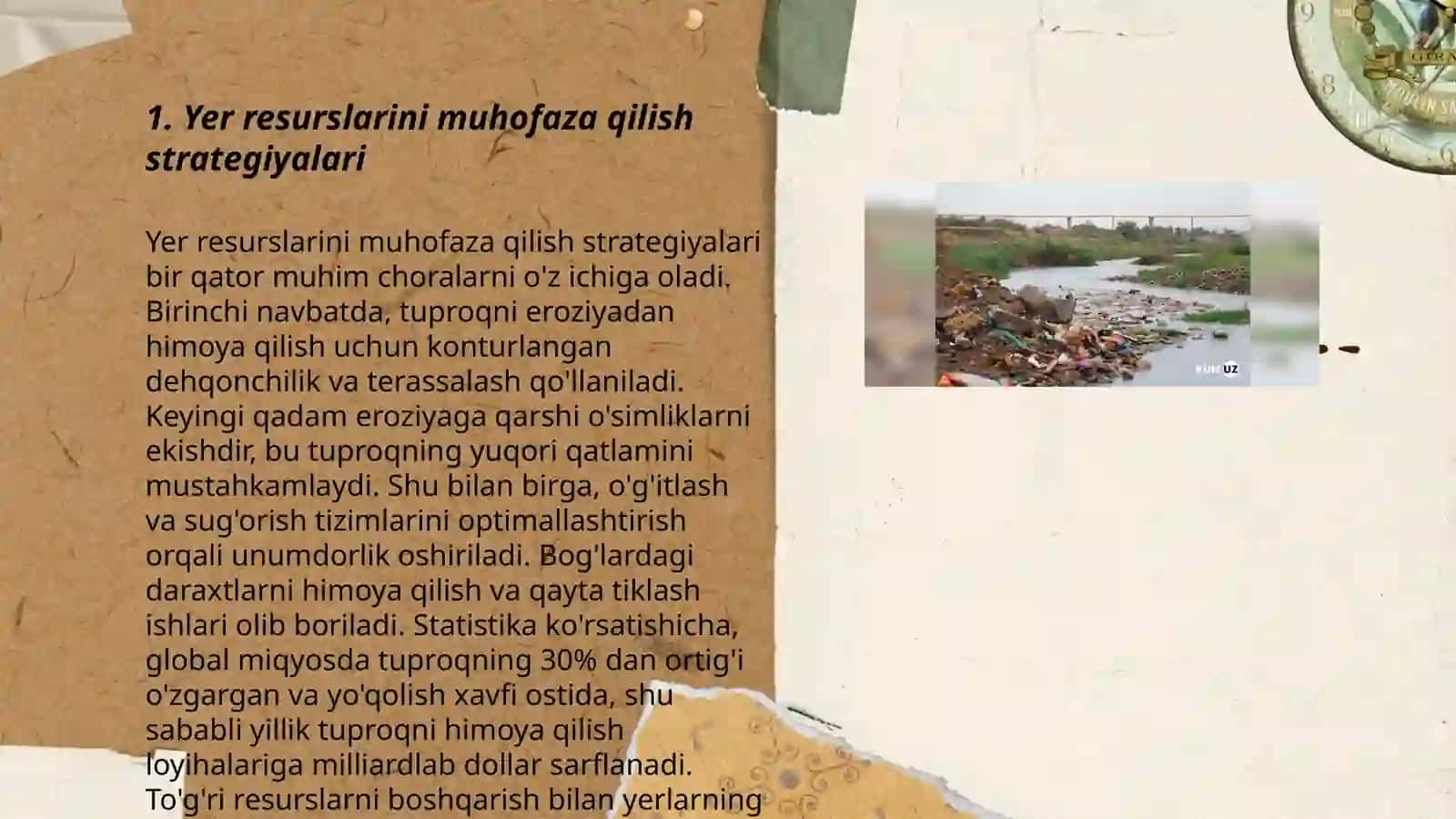 Tuproq erroziyasi va choʻllanish 3
