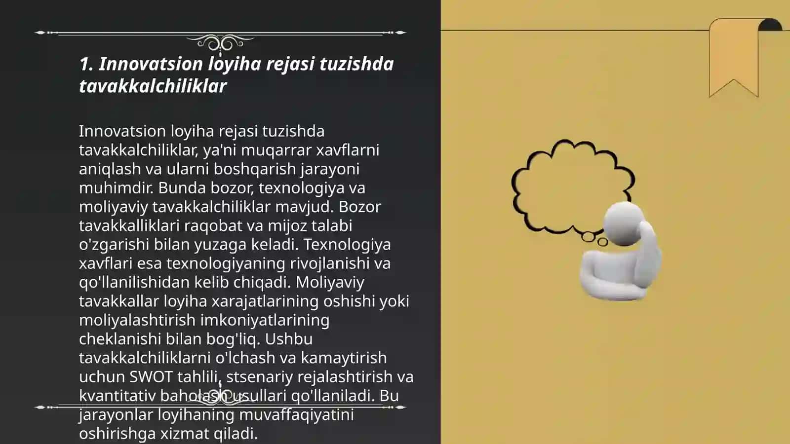 Innovatsion loyiha tavakkalchiliklari 3