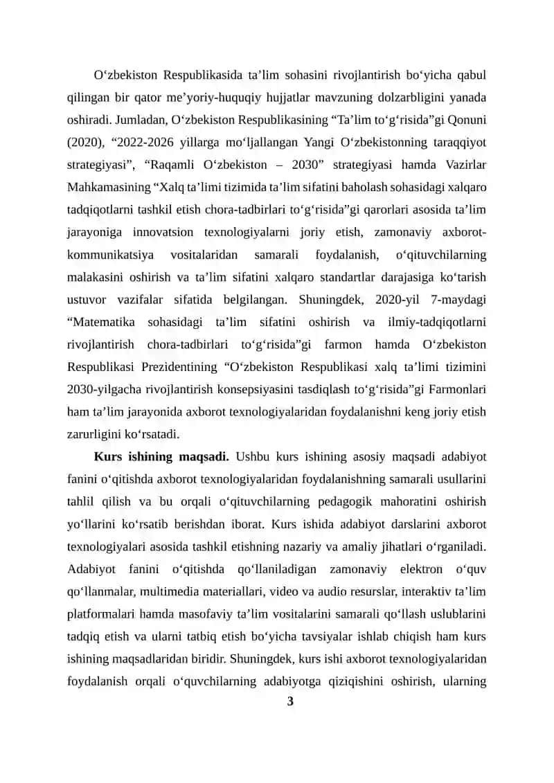 Adabiyot fanini o‘rganishda axborot texnologiyalaridan foydalanish pedagogik mahoratni oshirish omili 3
