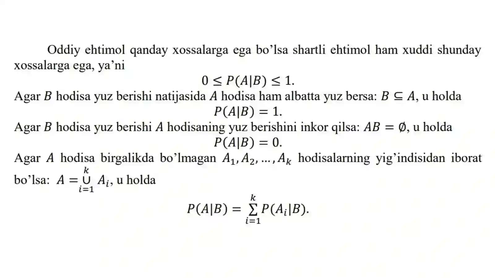 Ehtimollarni qo‘shish va ko‘paytirish tеorеmalari 3