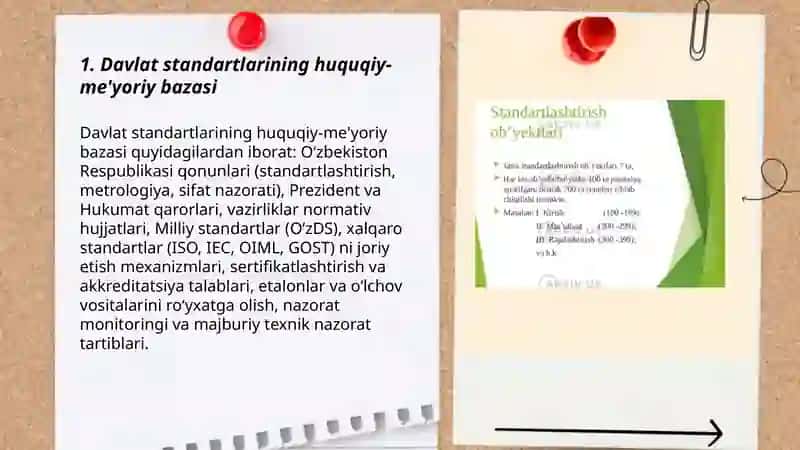 Davlat standartlari, oʻlchovlarining bir xilligini taʼminlovchi etalonlar va ularni nazorat qilish 3