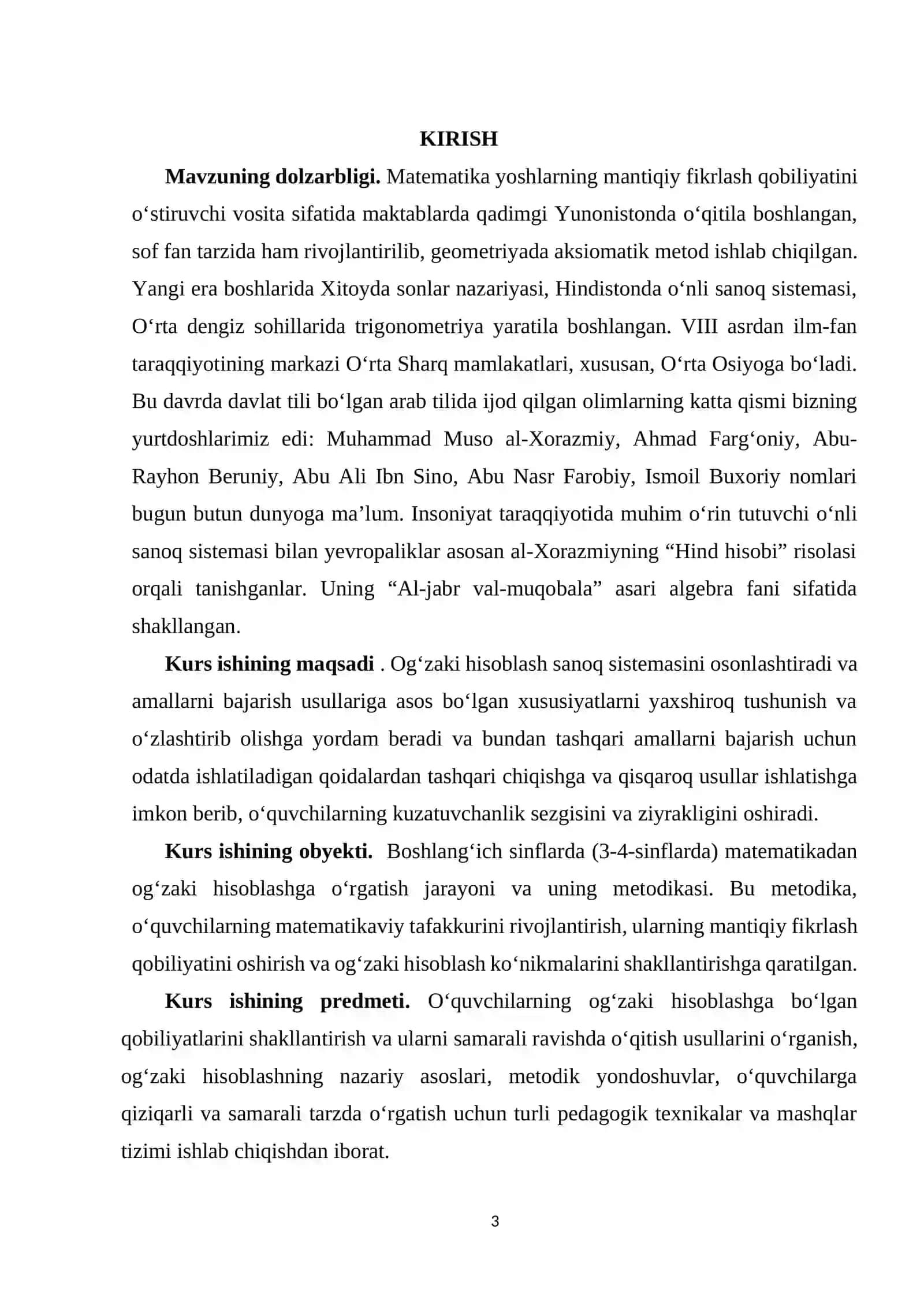 Boshlang’ich sinflarda matematikadan og’zaki hisoblashga o’rgatish metodikasi (3-4-sinflar misolida) 3