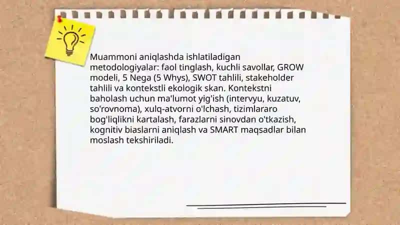Kouching yondashuvida muammo tahlili va qaror qabul qilish algoritmlari 3
