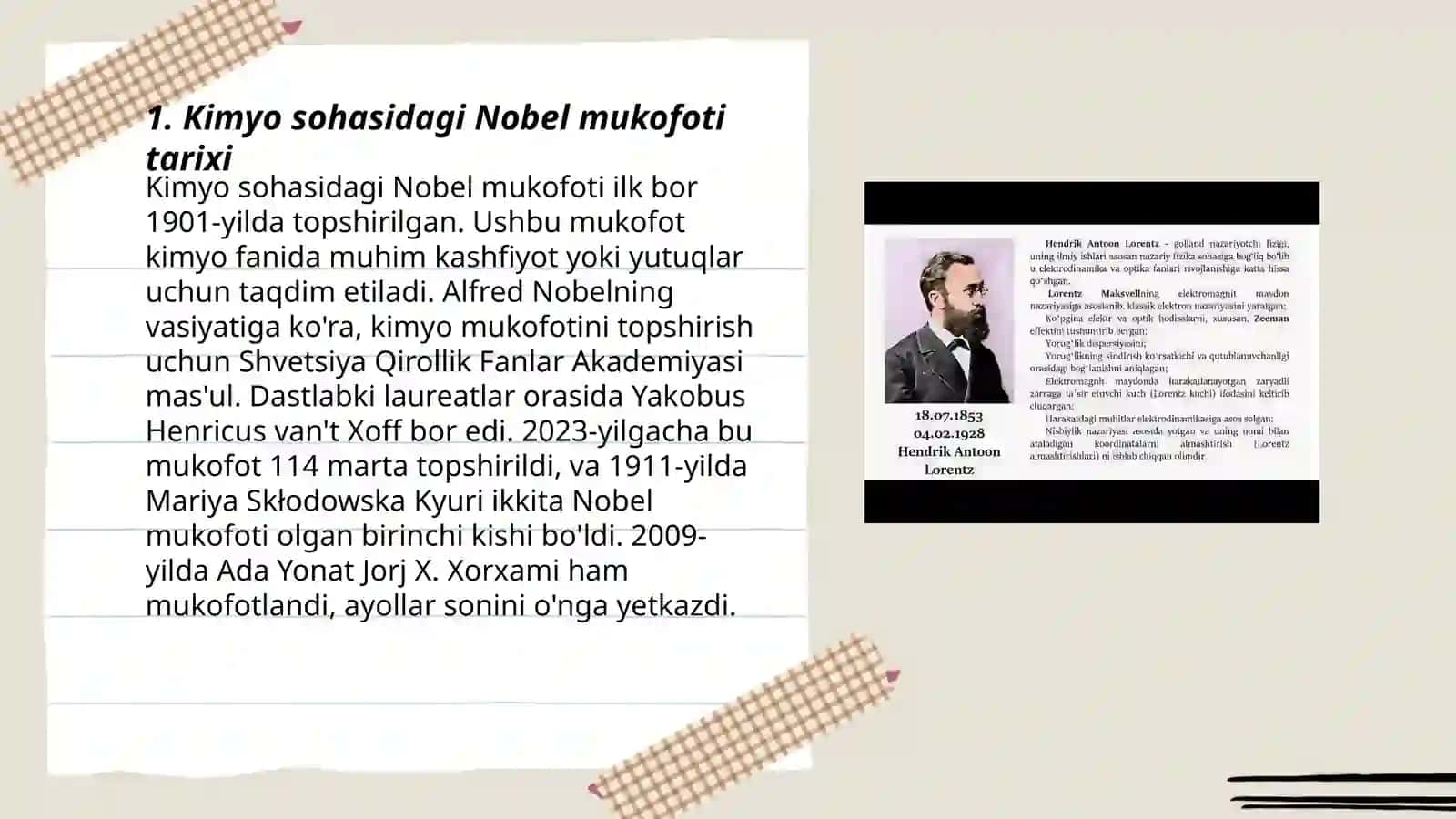 Kimyo sohasidagi Nobel mukofoti sovrindorlari va yutuqlari 3