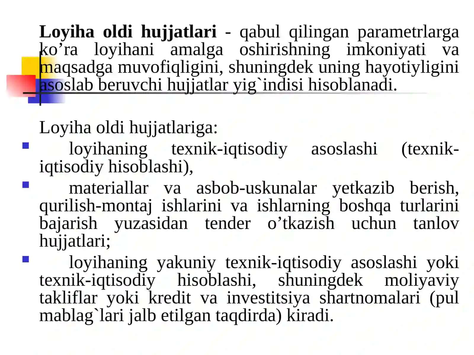 INVESTITSIYA LОYIHALARINI TAYYORLASH 3