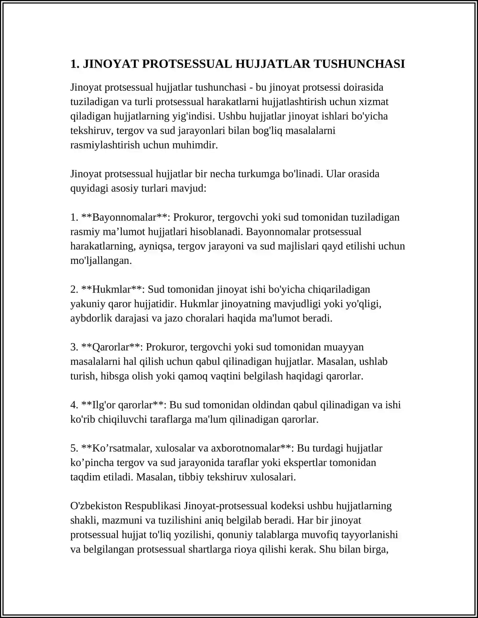 JINOYAT PROTSETSUALLAR HUJJATLAR VA ULARNING TIL XUSUSIYATLARI 3