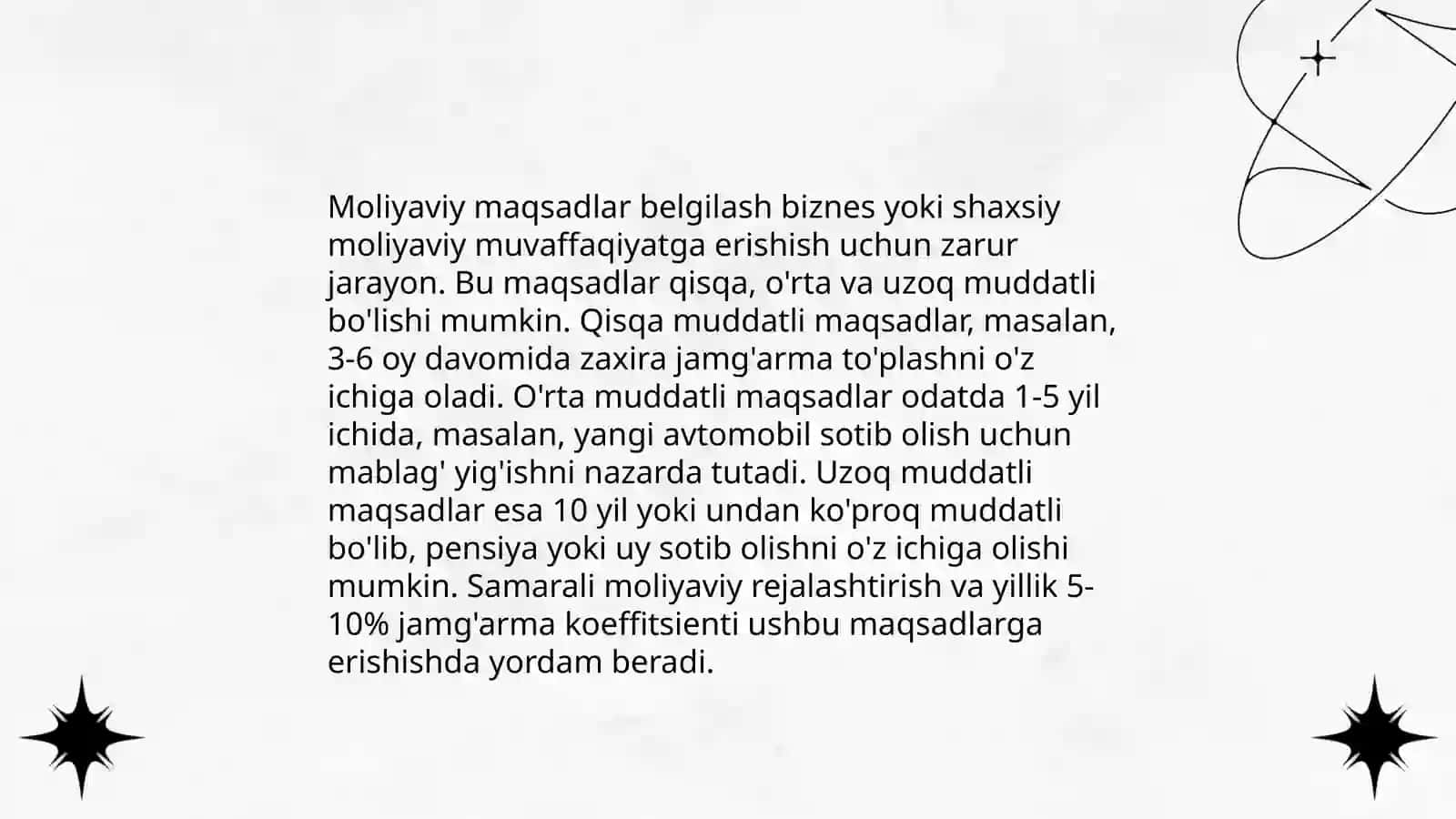 Inson hayotida moliyaviy rejalashtirishning ahamiyati 3